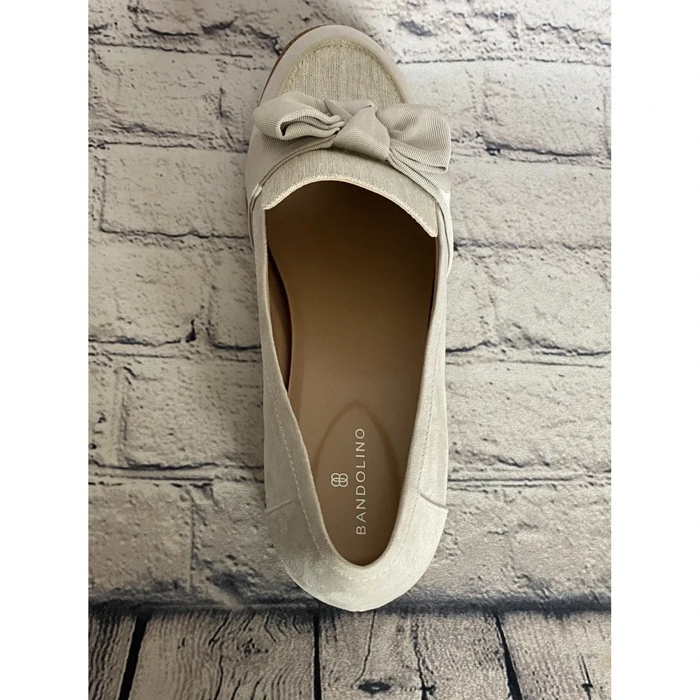 Bandolino NWOT Womens Lindio Loafers 11M Natural  Cream Bow Slip On